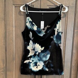 White House Black Market Floral Velvet Camisole